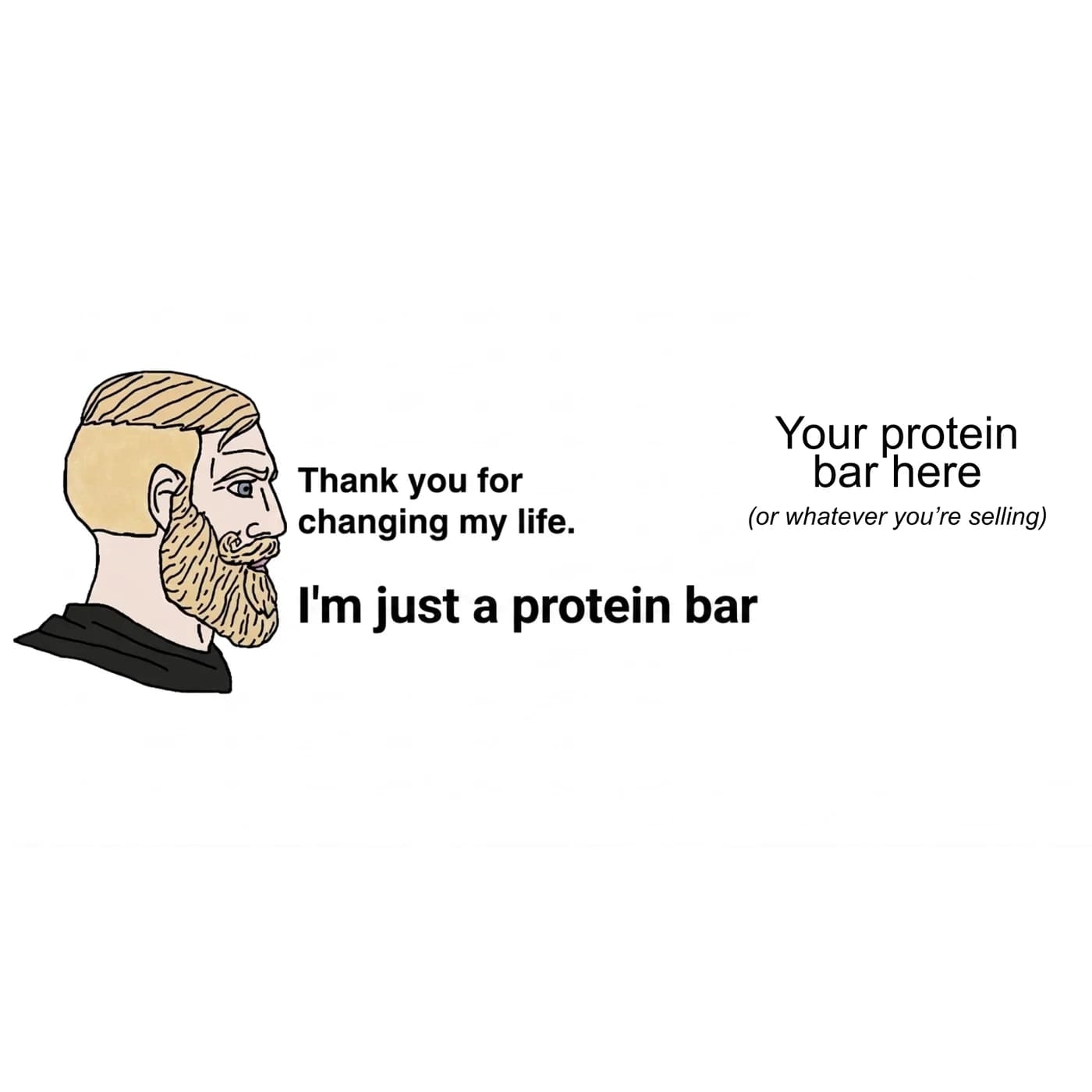 Example meme ad where a product becomes the punchline of a simple internet joke