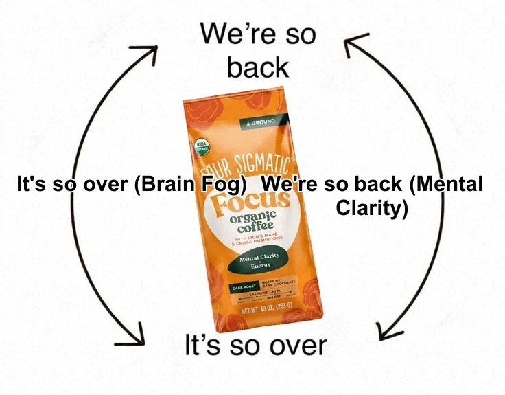 Four Sigmatic so back cycle brand meme ad example