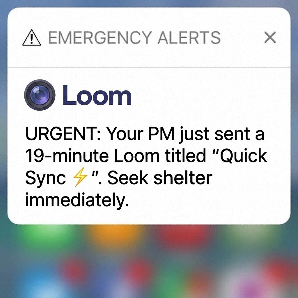 Loom emergency alert brand meme ad example
