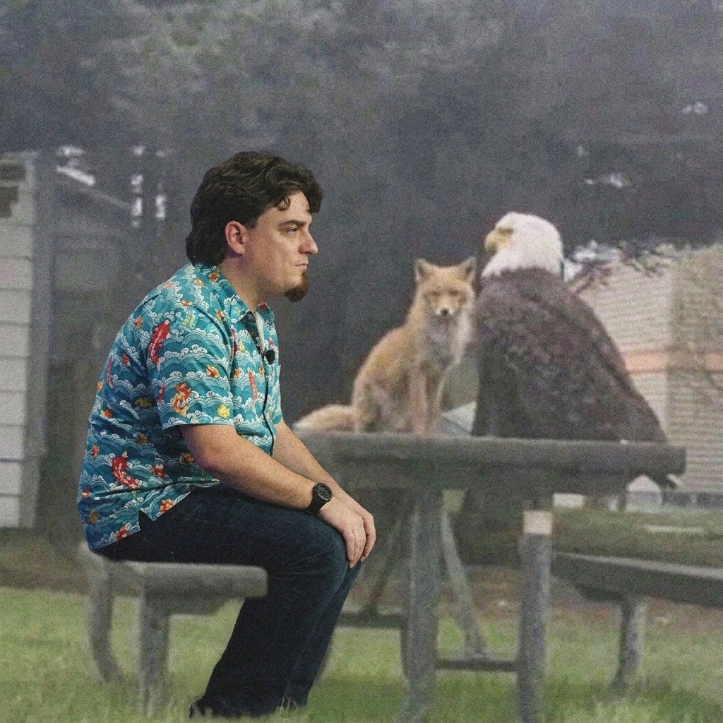 Face-swap meme with eagle and fox from a recurring mission