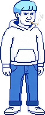 Jester standing with a cigarette
