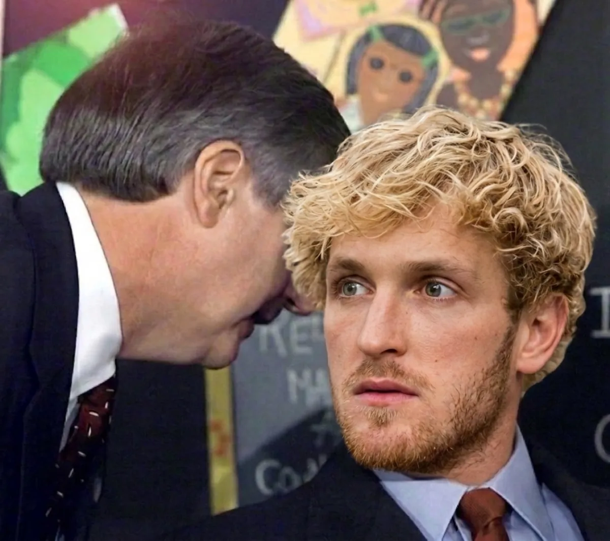 Logan Paul whisper face swap meme from a recurring creator mission