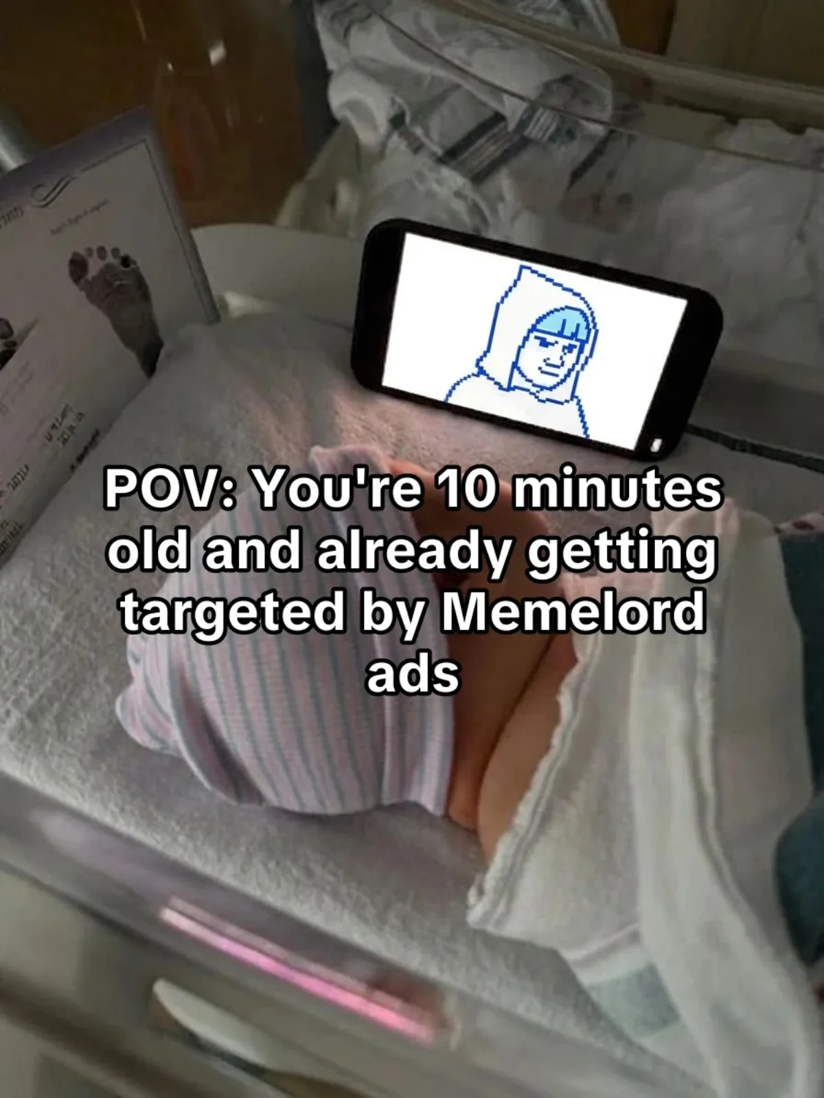 Newborn POV meme from a recurring meme ads mission