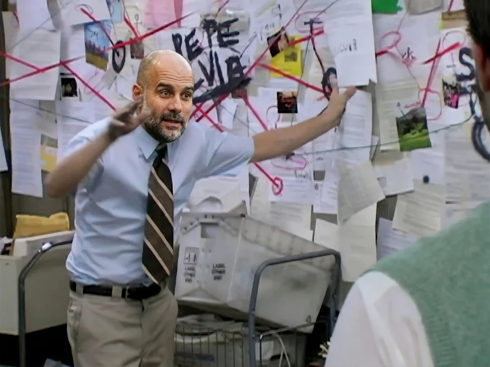 Sports conspiracy board meme from a recurring sports mission