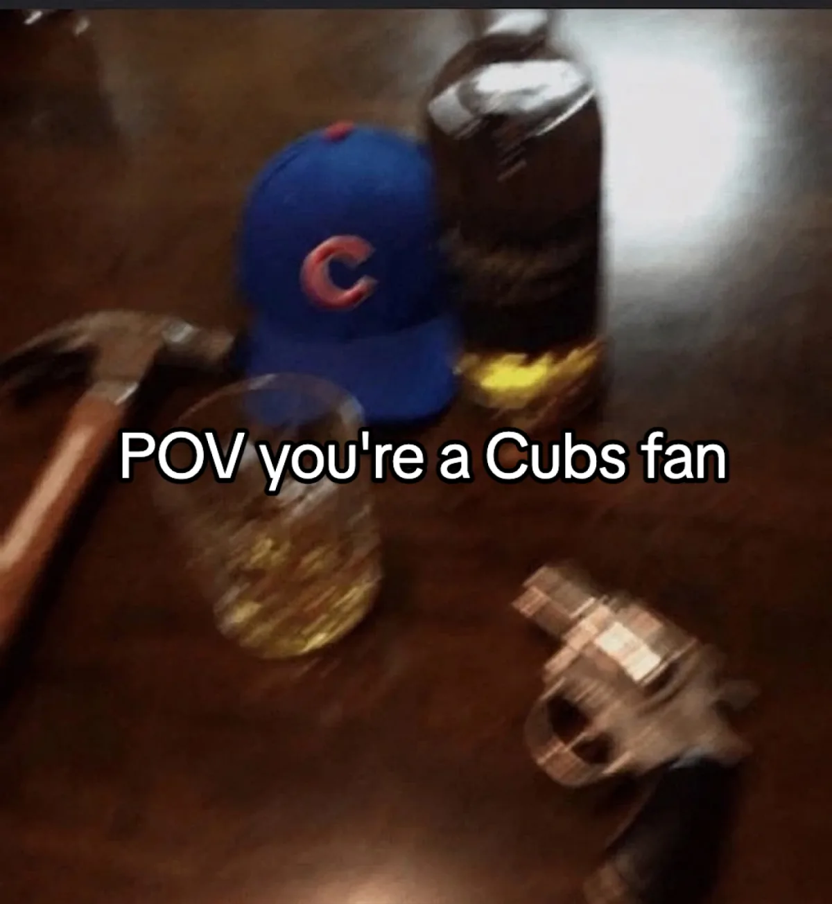 Chicago Cubs fan POV meme from a recurring sports mission