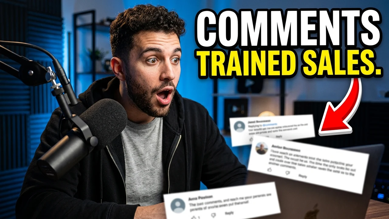 Fake YouTube thumbnail example with podcast reaction styling
