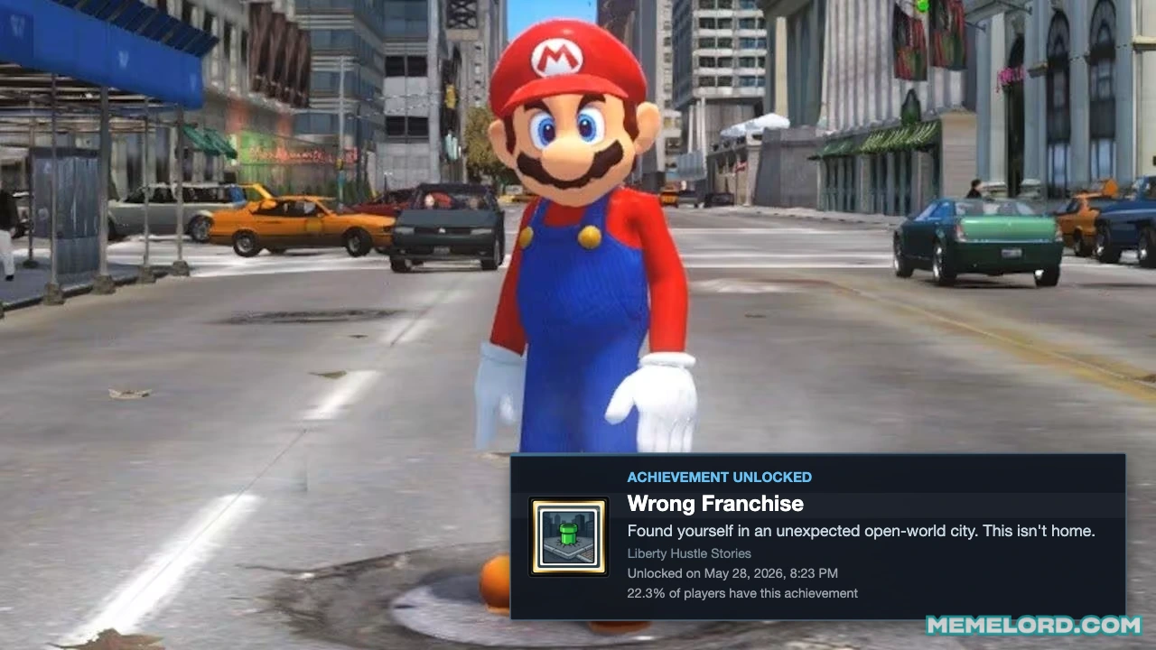 Wrong Franchise achievement over a city mascot game screenshot
