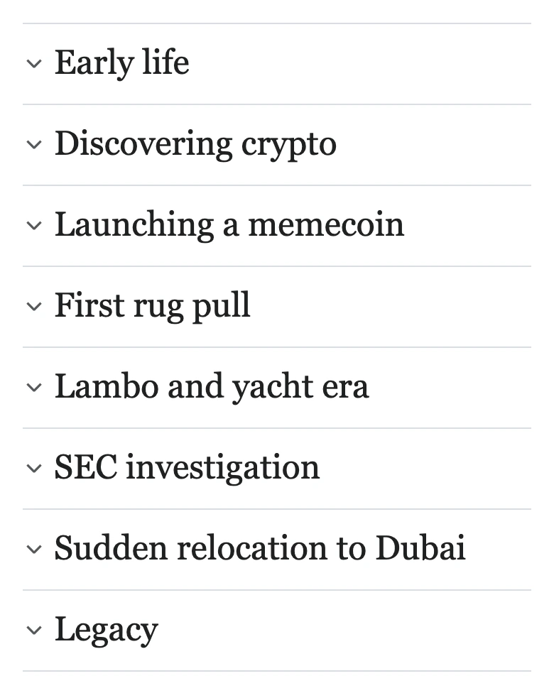 Wikipedia Story Creator Crypto Founder article overview example